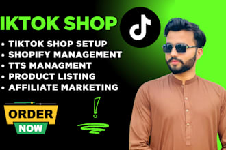set up tiktok shop, instagram shop facebook shop or shopify dropshipping