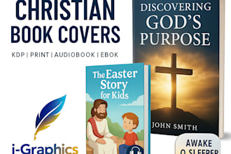 design a professional christian book cover for KDP, ebook, amazon kindle cover