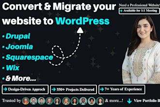 convert clone migrate joomla drupal wix squarespace blogger webflow to wordpress