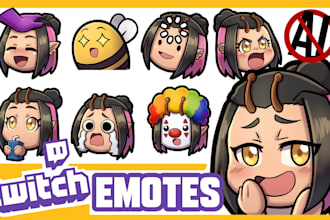 draw you awesome custom twitch emotes