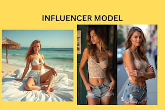 create hyper realistic ai influencer model for instagram, fanvue, onlyfans