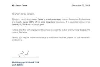 do CPA verification letters, financial statements and review