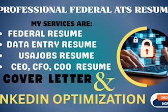 write ats federal resume writing, veteran, military, USA jobs, government, IT