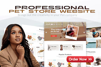 design high converting shopify pet store website for pet products