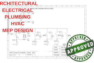 do architectural plan, electrical, plumbing, hvac, mep for permit approval