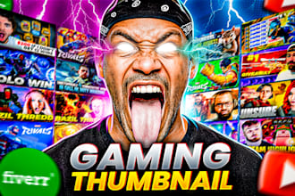design a mind blowing gaming youtube thumbnail for you