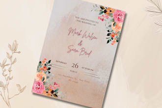 design creative illustrated invitation card wedding