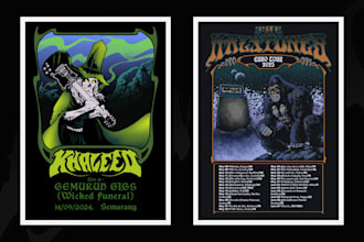 draw an event concert poster flyer illustration
