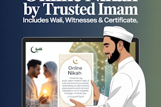 be your imam for your online nikah provide wali witness and nikah certificate