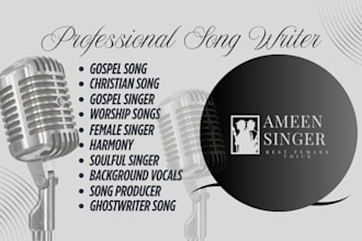 sing gospel songs, worship songs, background vocals as a gospel singer