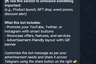 create a custom shareable message inside your telegram bot