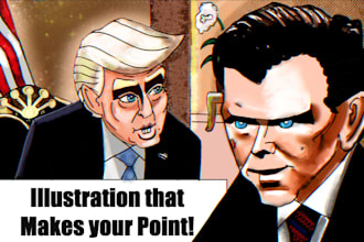 draw editorial cartoon for substack, blog, article, op ed