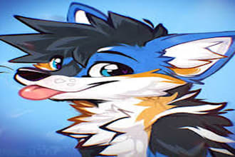 draw your furry art, fursona or anthro and original character in colorful anime