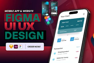 do mobile app UI UX design, figma app design, app screenshots design