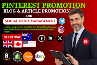 promote website link amazon shopify etsy ebay article or any web on pinterest