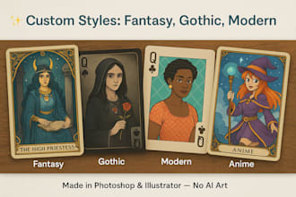 design custom playing cards, tarot cards, tcg cards, and game decks