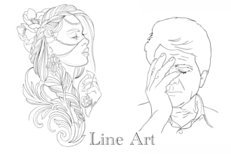 create custom line art tattoos, portraits, and illustrations
