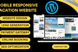 design vacation rental website, hotel booking, vacation website