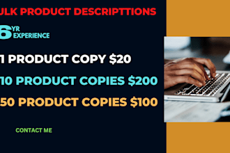 write SEO optimized product descriptions for your e commerce store