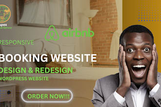 design airbnb vacation rental website, hotel booking website, wordpress website