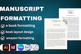 do book formatting, manuscript, ebook paperback, amazon kdp  indesign google doc