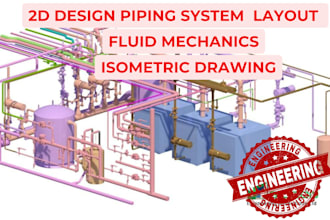 design 2d gas piping layout, piping system design and isometric diagram