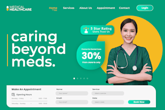 create a professional medical, clinic, pharmacy website with appointment system