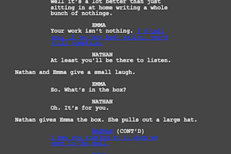write a script and proofread a script for you