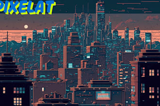 create a custom pixel art background in any style for you
