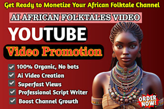do african ai youtube folktales video promotion ai african story illustration