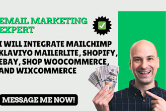 integrate mailchimp klaviyo mailerlite with shopify ebay shop woocommerce wix