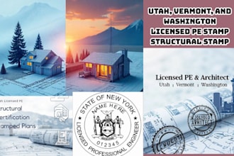 do pe stamp and permit ready plans for utah, vermont, washington certified