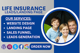 life insurance leads life insurance landing page website