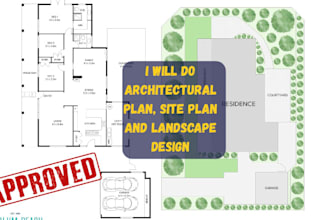 draw 2d architectural floor plans, site plan, plot plan city permit in autocad