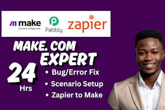 fix make com automation made com make com as integromat zapier expert in 24hr
