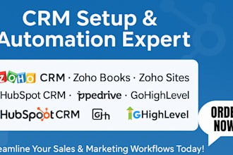 zoho CRM setup zoho sites hubspot CRM pipedrive zoho books gohighlevel notion