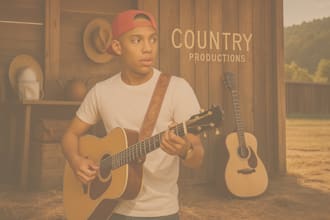 write and produce your folk country, pop, soul, male energetic country music