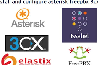 install voip, freepbx, 3cx, zoiper,asterisk, magnus billing and issabel for you