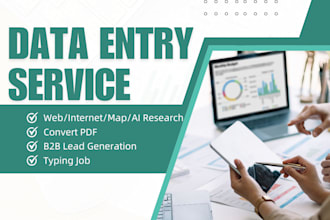 do b2b lead generation,web research,convert pdf,copy paste,typing job