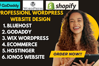 design wordpress website godaddy hostinger bluehost siteground ionos ecommerce