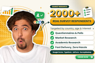 promote online survey to 2000 real active audience to fill online survey poll