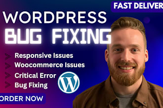 fix wordpress issues, fix wordpress error, wordpress bug fix or customize theme