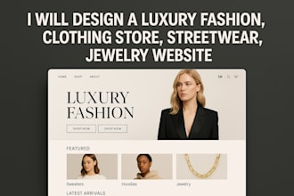 design a luxury fashion, clothing store, streetwear, jewelry website