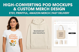 do custom merch tshirt mockup design for etsy printful product print on demand
