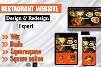 do restaurant website design and redesign using wix squarespace square up duda