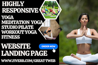 design yoga website meditation yoga studio pilates fitness workout yoga website