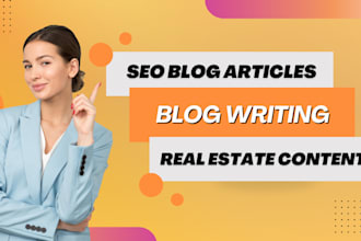 do SEO keyword blog articles writing for real estate websites and agents