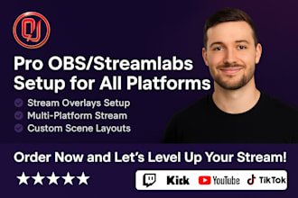 set up obs studio or streamlabs for streaming on twitch, kick, tiktok, and yt