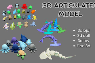 sculpt 3d articulated model, 3d toy, 3d bjd, 3d doll 3d for 3d printing