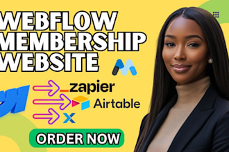 build custom webflow lms cms website integrate airtable zapier xano memberstack